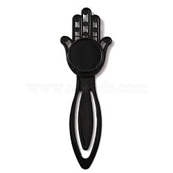 Zinc Alloy Bookmarks Finding, Bookmarks Settings, Palm Pattern, 92x29.5x4mm, Tray: 18mm(FIND-WH0038-87EB-01)
