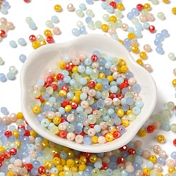 Glass Beads, Faceted, Rondelle, Mixed Color, 4x3mm, Hole: 0.4mm, about 820pcs/60g(EGLA-A034-SM4mm-62)