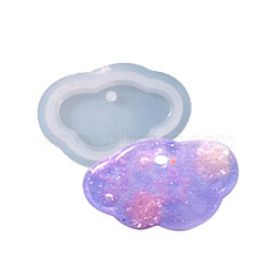 DIY Pendant Silicone Molds, Resin Molds, For UV Resin, Epoxy Resin Jewelry Making, Cloud, 38x58x8.5mm, Hole: 4mm(SIMO-H009-08N)