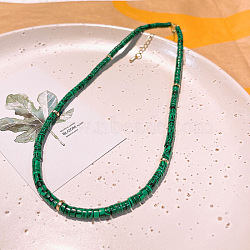 Synthetic Malachite Heishi Graduated Beaded Necklaces(JO0051-13)