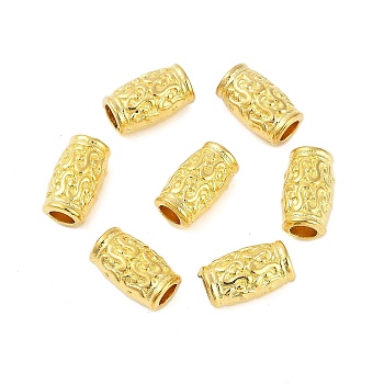 Tibetan Style Zinc Alloy Beads, Lead Free & Cadmium Free, Tube, Golden, 12x7mm, Hole: 3.5mm