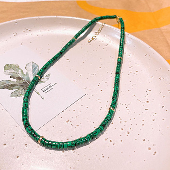 Synthetic Malachite Heishi Graduated Beaded Necklaces