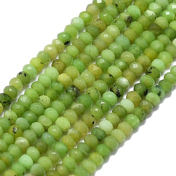 Natural Jade Beads Strands, Faceted, Rondelle, 2x1.2~1.5mm, Hole: 0.5mm, about 293~300pcs/strand, 15.35~15.43 inch(39~39.2cm)
