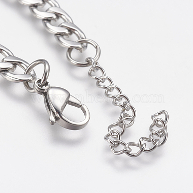 Men's 304 Stainless Steel Curb Chain Bracelets(STAS-I075-49A)-2