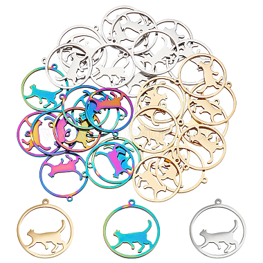 Mixed Color Ring 304 Stainless Steel Pendants