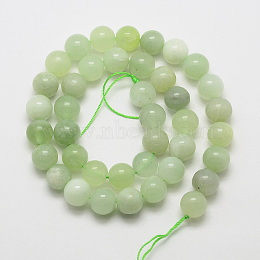 Natural New Jade Stone Round Bead Strands(G-O039-16-6mm)-2