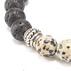 Natural Lava Rock & Gemstone Stretch Bracelet with Alloy Jesus Beads(BJEW-JB08013)-8