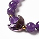 Moon and Star Natural & Synthetic Mixed Gemstone Beaded Stretch Bracelet for Women(G-G997-B)-4
