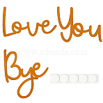 Wood Craft Supplies, with Sticker, Word Bye Love You, Chocolate, 150x135x4.5mm(WOOD-GF0010-36B)