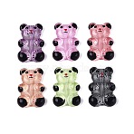 Transparent Acrylic Beads, Striped Bear, Mixed Color, 29.5~30x19.5~20x6.5~7mm, Hole: 1.6mm(OACR-N161-06)