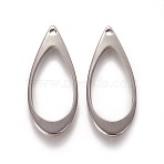 Tarnish Resistant 304 Stainless Steel Pendants, Teardrop, Stainless Steel Color, 31.5x13x2mm, Hole: 1.5mm(STAS-L226-032P)