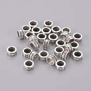 Tibetan Style Spacer Beads, Lead Free and Cadmium Free, Column, Antique Silver Color, Size: about 8mm in diameter, 4mm thick, hole: 5mm(LF11346Y)