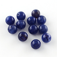 Round Imitation Gemstone Acrylic Beads, Medium Blue, 8mm, Hole: 2mm, about 1700pcs/500g(OACR-R029-8mm-11)