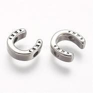 304 Stainless Steel Beads, Horseshoes, Antique Silver, 9.5x10x3mm, Hole: 2mm(STAS-A032-039AS)