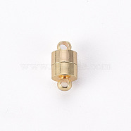 Brass Magnetic Clasps, Column, Nickel Free, Real 18K Gold Plated, 12x6x6mm, Hole: 1.8mm(X-KK-Q765-007-NF)