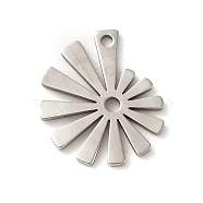201 Stainless Steel Pendants, Laser Cut, Flower Charm, Stainless Steel Color, 16x14x1mm, Hole: 1.2mm(STAS-E211-11P)