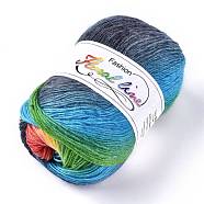 Wool Knitting Yarn, Segment Dyed, Crochet Yarn, Colorful, 1mm, about 400m/roll(YCOR-F001-10)