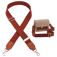 Cotton Adjustable Webbing Bag Straps, with Iron Swivel Clasp, Sienna, 80~130x3.8cm(PURS-WH0005-72LG-03)