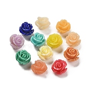 Synthetic Coral Carved Beads, Dyed, Flower, Mixed Color, 11.5x11.5x8.5mm, Hole: 1.2mm(CORA-H003-01A)