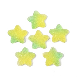 Imitation Candy Food Style Resin Cabochons, Star, Gradient Color, Yellow Green, 17x17.5x6mm(RESI-R461-02M)