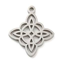 304 Stainless Steel Pendants, Witch Knot Charm, Stainless Steel Color, 19x16x1.3mm, Hole: 1.5mm(STAS-P330-04P)