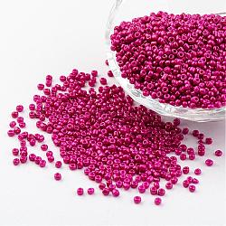 12/0 1.5~2mm Baking Paint Glass Seed Beads Loose Spacer Beads, Magenta Hole: 0.5~1mm, about 2890pcs/50g(X-SEED-S001-K21)