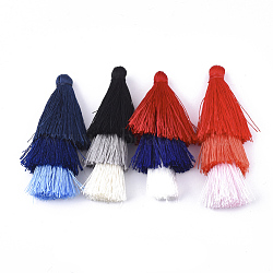 Polyester Tassel Big Pendant Decorations, Mixed Color, 65~72x25~28mm(FIND-S289-M)