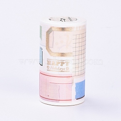DIY Scrapbook Decorative Adhesive Tapes, with Spool, Price Tag Pattern, Colorful, 70mm, 5m/roll(DIY-I017-04)