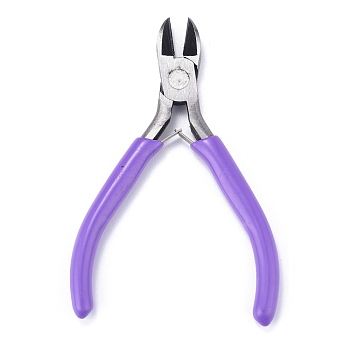 45# Carbon Steel Jewelry Pliers, Side Cutting Pliers, Side Cutter, Polishing, Lilac, Stainless Steel Color, 10.5x7.8x0.9cm