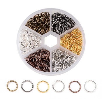 1 Box Open Jump Rings Brass Jump Rings, Mixed Color, 18 Gauge, 10x1mm, Inner Diameter: 8mm, about 70g/box
