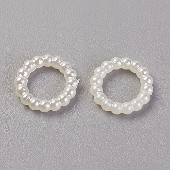 ABS Plastic Imitation Pearl Cabochons, Dyed, Ring, Beige, 10x2mm