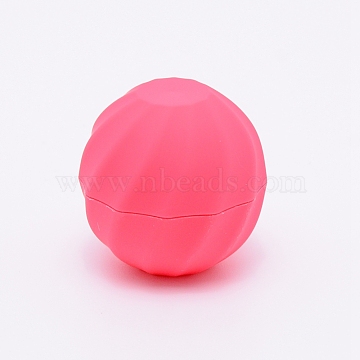 Plastic Empty Lip Balm Sphere Containers, Cosmetic Packaging Lip Balm Ball, Hot Pink, 4.2cm, Inner Diameter: 2.8cm, Capacity: 7g(0.23 fl. oz), 4pcs/set(MRMJ-WH0064-26H)