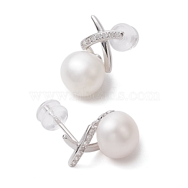 clous d'oreilles en perles naturelles(EJEW-P286-20P)-2