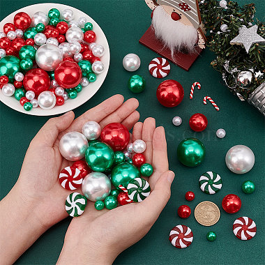 Elite 12Pcs Christmas Plastic Beads & Handmade Polymer Clay Cabochons(KY-PH0001-78)-3