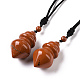 Gemstone Pendant Necklace with Nylon Cord for Women(G-A210-04)-2