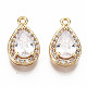 Brass Micro Pave Clear Cubic Zirconia Charms(KK-S360-048-NF)-1