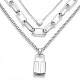 Zinc Alloy 3 Layered Necklaces(NJEW-N047-004-RS)-2