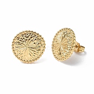 Ion Plating(IP) 304 Stainless Steel Flower Stud Earrings for Women, Real 18K Gold Plated, 15x14.5mm, Pin: 0.7mm(EJEW-F300-15G)