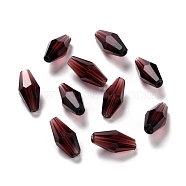 Transparent Glass Beads, Faceted, Bicone, Dark Red, 16x8mm, Hole: 1mm(GLAA-G078-C-20)