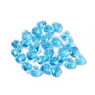 Transparent Glass Beads, Faceted, Heart, Deep Sky Blue, 10x10x7mm, Hole: 1~1.2mm(GLAA-K002-07A-07)