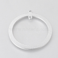 Eco-Friendly Aluminium Links connectors, Laser Cut Links, Ring, Silver, 60x55.5x2~2.5mm, Hole: 2.5~3mm(ALUM-Q001-52A)