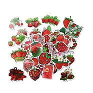 Cartoon Strawberry Paper Stickers Set, Adhesive Label Stickers, for Water Bottles, Laptop, Luggage, Cup, Computer, Mobile Phone, Skateboard, Guitar Stickers, Mixed Color, 40~73x37~75x0.3mm(DIY-G066-16)