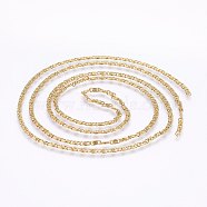 3.28 Feet 304 Stainless Steel Lumachina Chains, Snail Chain, Unwelded, Golden, 3x1.2mm(X-CHS-I002-07G-A)