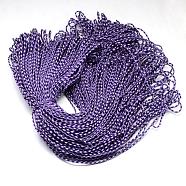Polyester & Spandex Cord Ropes, 1 Inner Core, Dark Violet, 2mm, about 109.36 yards(100m)/bundle(RCP-R007-334)