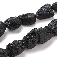 Natural Tektite Beads Strands, Rough Raw Stone, Nuggets, 21~25x15~19x9~19mm, Hole: 0.8mm, about 20pcs/Strand, 15.94 inch(40.5cm)(G-K419-01A)