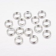 Iron Split Rings, Double Loops Jump Rings, Cadmium Free & Nickel Free & Lead Free, Platinum, 6x1.4mm, about 5.3mm inner diameter, Single Wire: 0.7mm, about 600pcs/50g(X-JRD6mm-NF)