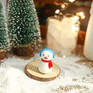 Christmas Theme Mini Glass Snowman Ornaments, for Home Deaktop Display Decorations, Dodger Blue, 40.5x22.5mm(XMAS-PW0002-05A-04)