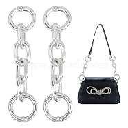 Aluminum Cross Chain Link Bag Strap Extender, with Spring Gate Rings, for Bag Strap Replacement Accessories, Platinum, 9.7x2.4x1.4cm(FIND-WH0418-79P)