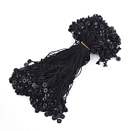 Polyester Cord with Seal Tag, Plastic Hang Tag Fasteners, Black, 190~195x1mm, Seal Tag: 8x2mm and 8x6.5mm, about 1000pcs/bag(CDIS-T001-10C)