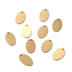 Ion Plating(IP) 304 Stainless Steel Pendants, Double Side Drawbench, Stamping Blank Tag, Oval, Golden, 12x7.5x1mm, Hole: 1mm(STAS-F271-07A-G)